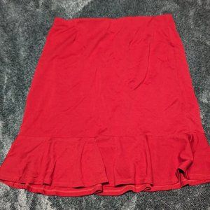 Red midi skirt